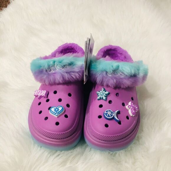 Crocs Aespa X Crocs Stomp Lined Clog Women's Sandals Purple Size 9 NEW - Picture 6 of 11